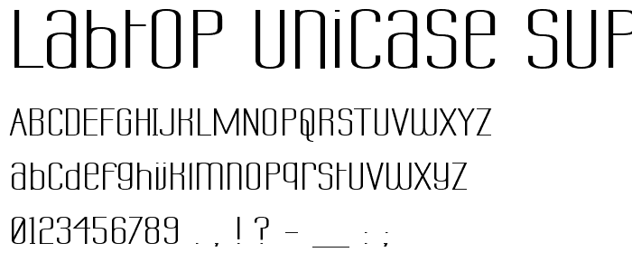 Labtop Unicase Superwide font